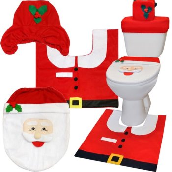 Christmas Bathroom Decor Set with Rug Ruhhy 22360, 3-Piece