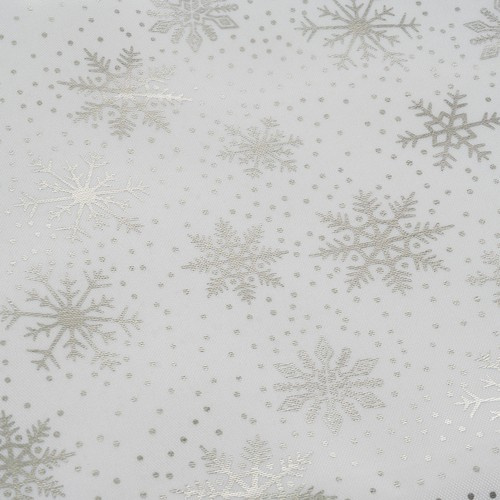 Christmas Tablecloth with Silver Snowflakes 260x140 cm Ruhhy 22792, White (2)