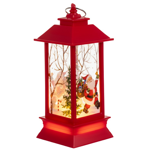 Christmas LED Lantern with Flameless Candle Ruhhy 26752, Red