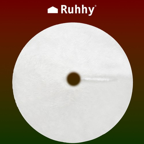 Fluffy Faux Fur Christmas Tree Mat 72 cm Ruhhy 22225, White (0)