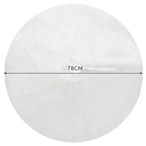 Fluffy Faux Fur Christmas Tree Mat 72 cm Ruhhy 22225, White (6)