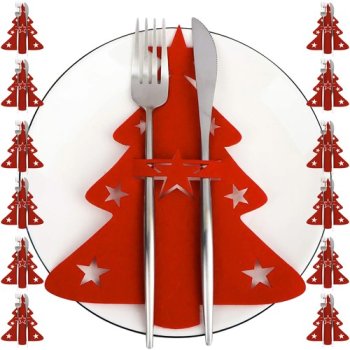 Cutlery Pockets Christmas Trees, 12 Pcs. Ruhhy 22304