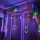 LED Christmas Curtain Lights with Reindeer & Bells 2.5m 138 LED 8 Modes, Multicolor