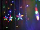 LED Christmas Curtain Lights with Reindeer & Bells 2.5m 138 LED 8 Modes, Multicolor