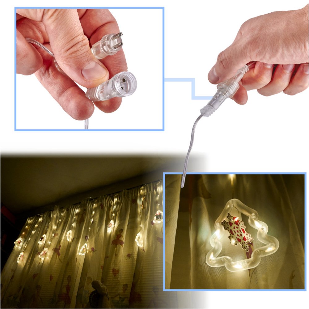 Christmas LED Curtain Lights for Window 3 m 125 LED, Warm White (3)