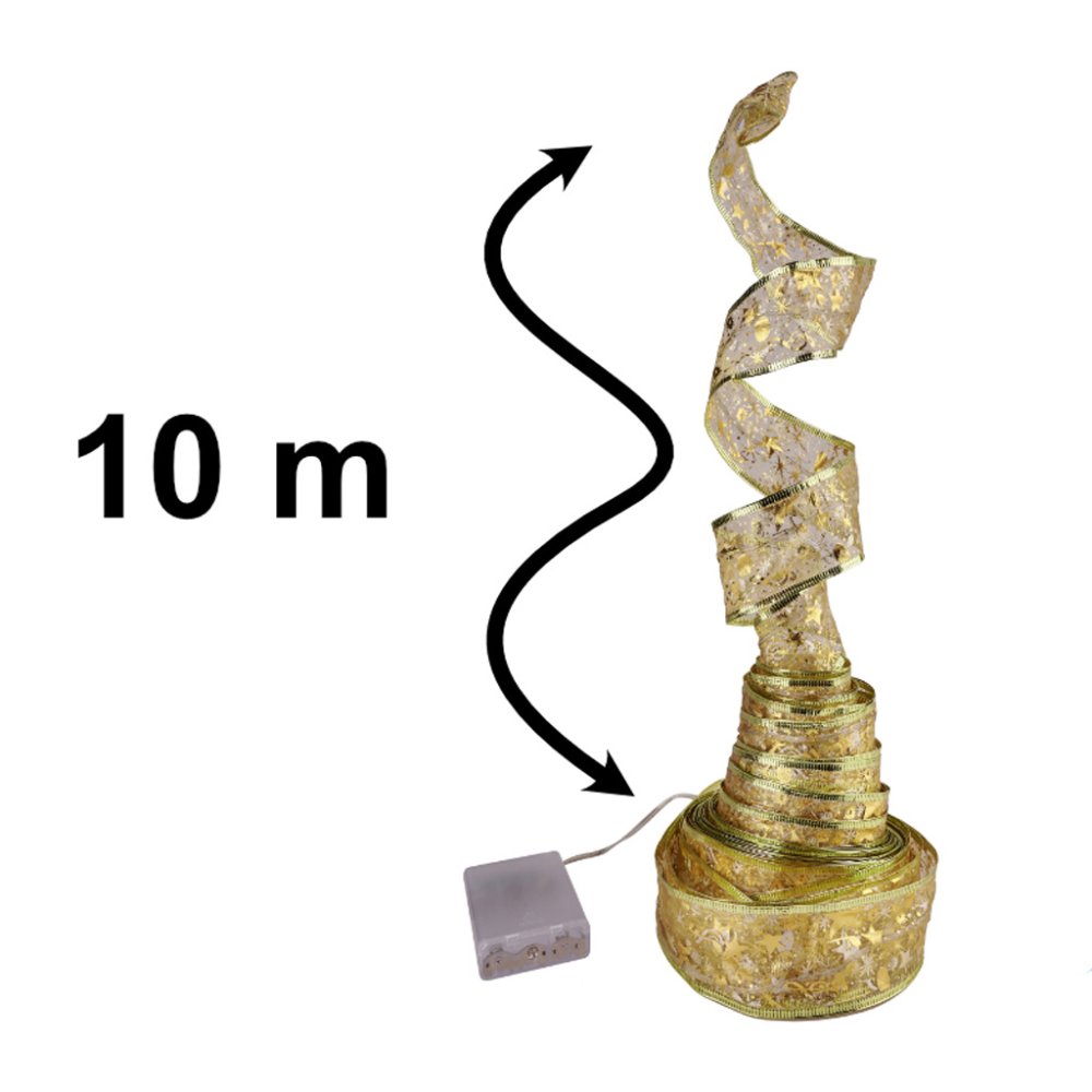 Christmas Tree Lights Decorative LED Strip Ribbon 10m 100LED, Warm white (0)