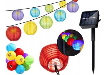 Outdoor Garden Decorative Lights Lanterns 10 LED with Solar Battery, 3 m