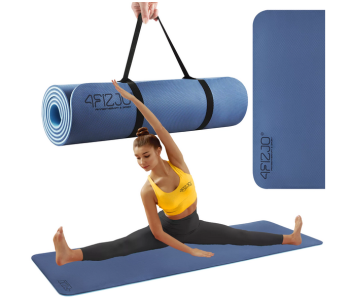 4Fizjo Gymnastics Fitness Yoga Non-Slip TPE Mat - 180x60x1cm, Blue