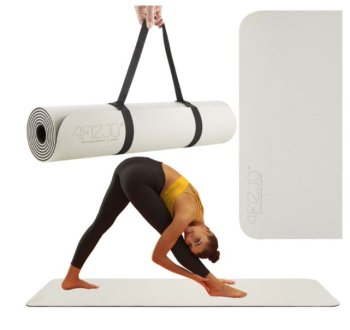 4Fizjo Gymnastic Non-Slip Fitness Foam Yoga Mat Foam TPE 180x60x0.6cm, Gray-Black