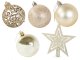 100 Pieces Christmas Tree Decoration Balls and Star Set, Gold