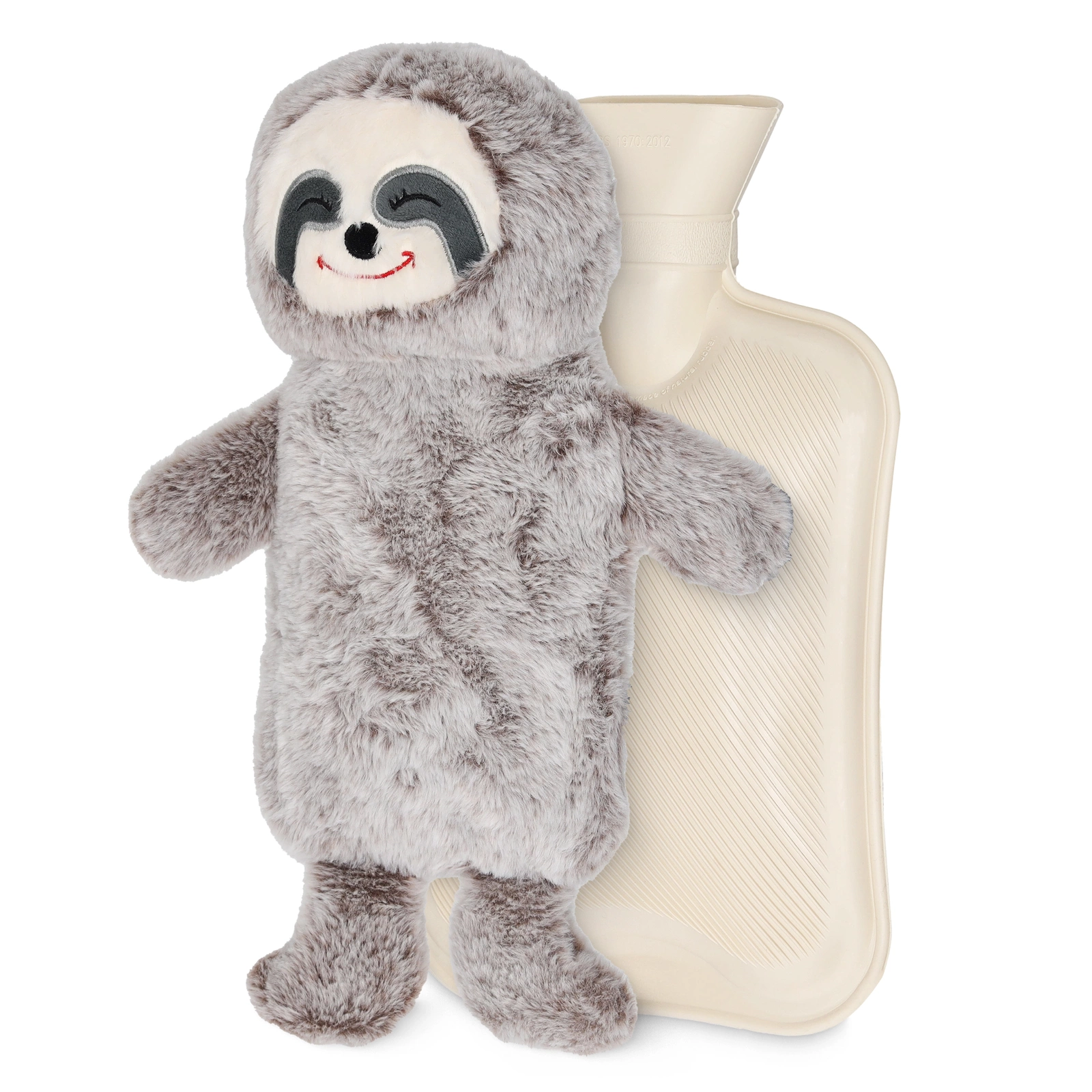 4FIZJO Plush Sloth Hot Water Bottle for Kids 750ml, Beige