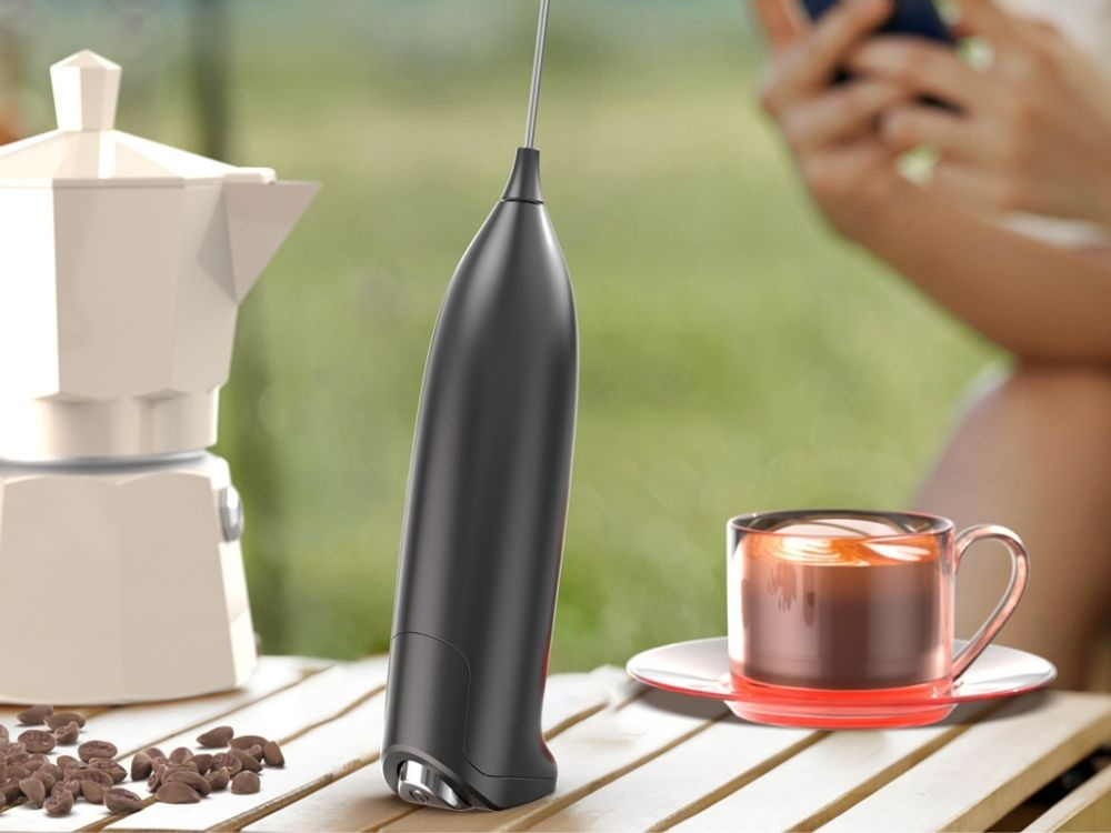 Handheld Electric Milk Frother, Mini Mixer for Coffee & Latte, Black (1)