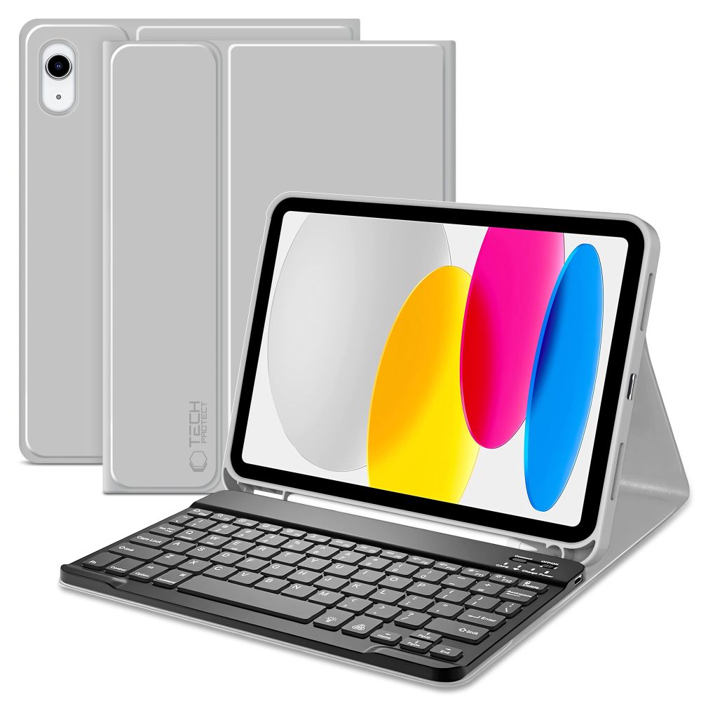 Apple iPad 11'' (2025) (A3355, A3356, A3354) Tech-Protect SC Pen Case Cover with Bluetooth Keyboard, Gray