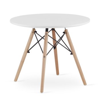 Round Scandinavian Coffee Table with 60 cm Top, White
