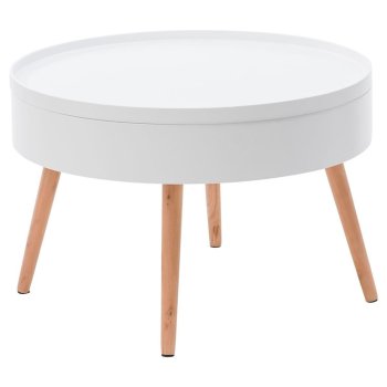 ModernHome Round Coffee Table with Storage 60 cm