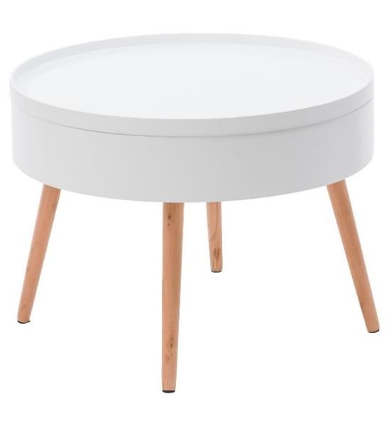 ModernHome Round Coffee Table with Storage 60 cm (2)