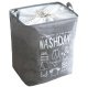 Foldable laundry basket with handles, 70L, grey