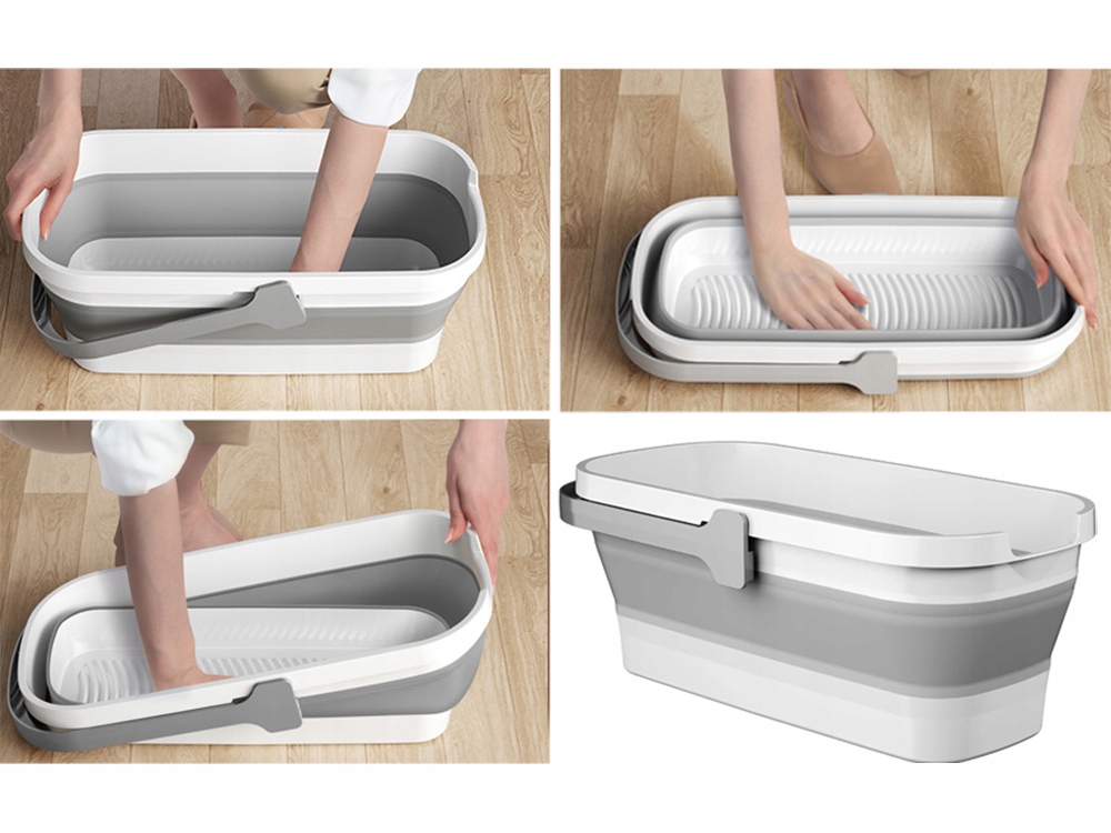 Large 10L Collapsible Silicone Basin Bucket, Folding Laundry Basket for Camping & Home (6)