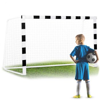 Neo-Sport NS-465 Soccer Goal 300x200x120 cm, Black-White | Durable Football Net