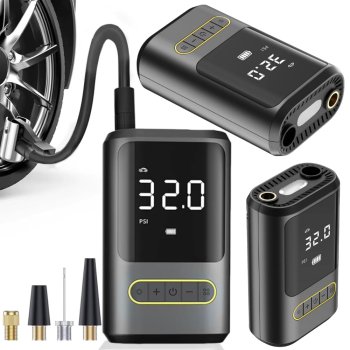 Portable Electric Air Compressor & Tire Inflator for Car and Bike with LED Light 10 bar
