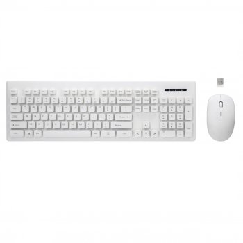 Rebeltec WHITERUN Wireless Set for Computer: Keyboard + Mouse, White