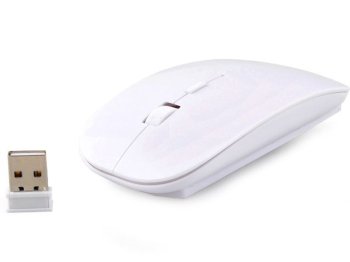 Bezvadu USB Datorpele, Balta | Wireless USB Mouse, White