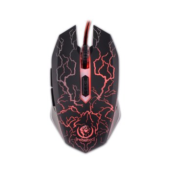 Rebeltec DIABLO Gaming Computer USB Wire Mouse, Black-Red