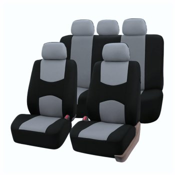 Universal Car Seat Covers Full Set, Black and Grey