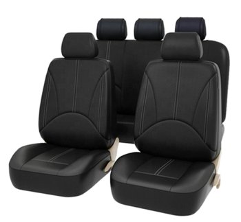 A set of Universal Eco Leather Car Seat Covers, Black