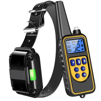 Electric dog training collar with remote, 800 m range, black