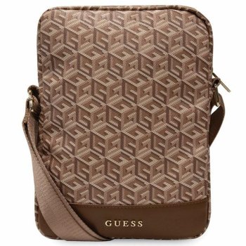 Guess Laptop Backpack Bag Rucksack, 10'', Brown Gcube Stripe