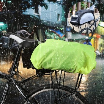 Wozinsky Universal Waterproof Rain Cover for Bike Pannier Bag Backpack, Green