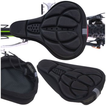 Gel bike seat cover with 3D cushioning, RALLEX, black