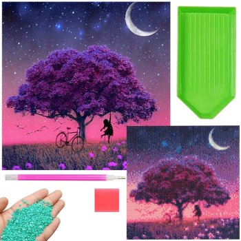 Diamond Mosaic Embroidery Kit Painting 5D 30x30 cm, Tree