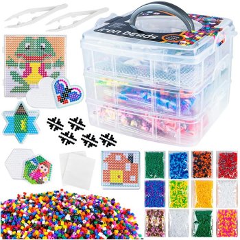 Creative ironing beads set, 6000 colorful midi beads for kids