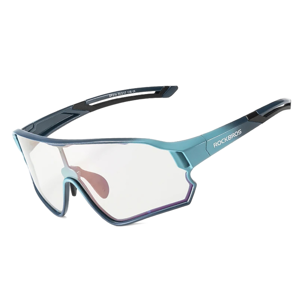Rockbros 14110009005 photochromic cycling glasses for children 8-14 years old - blue