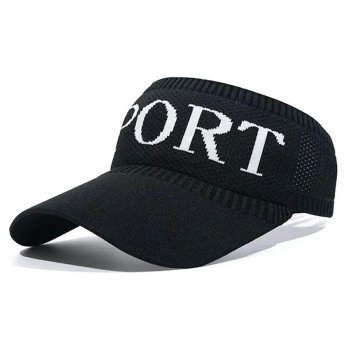 Sport sun visor with elastic band, black