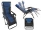 Zero Gravity Chair Padded Reclining Patio Lounger with Pillow and Side Table, Navy Blue