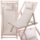 Wooden Beach Lounger Garden Folding Chair, Beige