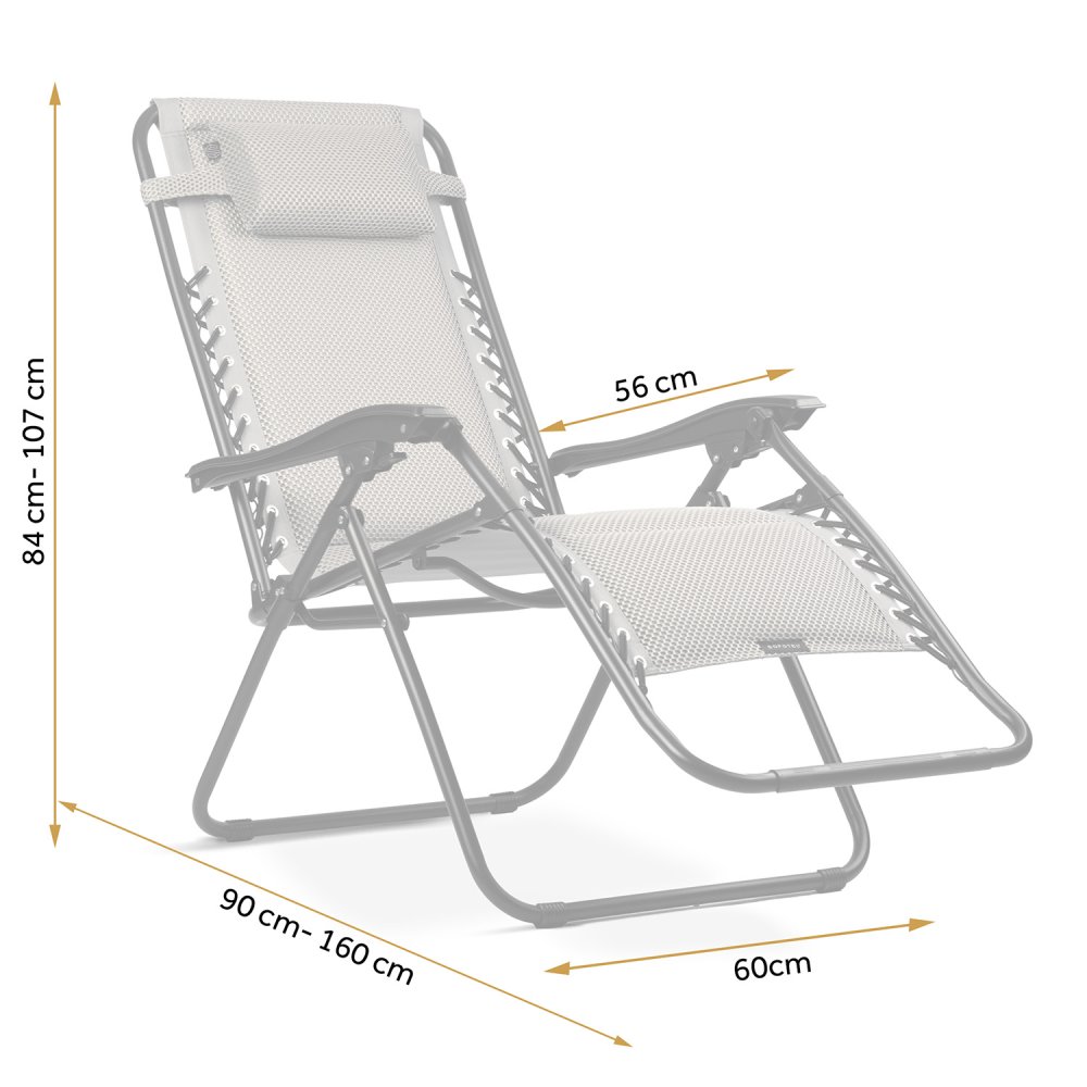 Folding garden lounger with cushion Sofotel ChillWell Soft, grey (2)