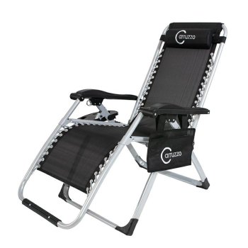 Zero Gravity Chair Carruzzo Deluxe Outdoor Recliner with Side Table and Pillow
