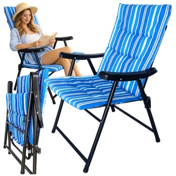 Lightweight Folding Camping Chair with Padded Seat for Beach and Garden