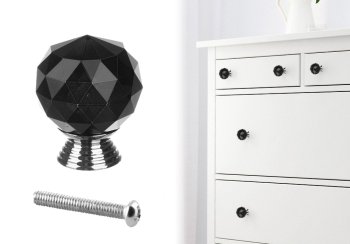 Furniture Handle Knob Crystal Ball, Black
