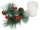 Decorative Christmas Candles in Glass Wreath Holders, Set of 2