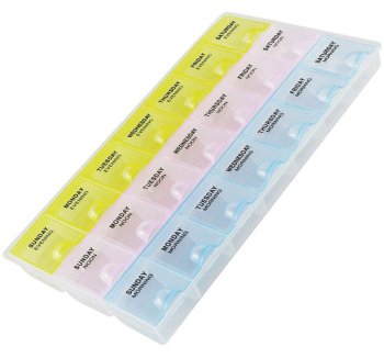 Weekly 7 Day Pill Organizer and Medicine Box