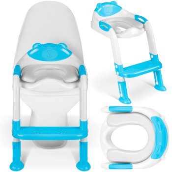 Potty Training Toilet Seat with Step Stool Ladder, Blue (Ricokids 729200)