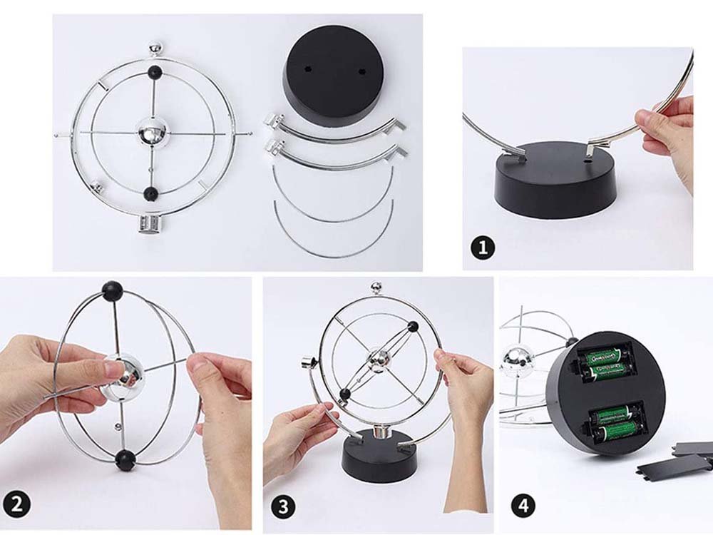 3D Metallic Magnetic Newton's Cradle Pendulum Souvenir for Office and Home "Solar System" (4)