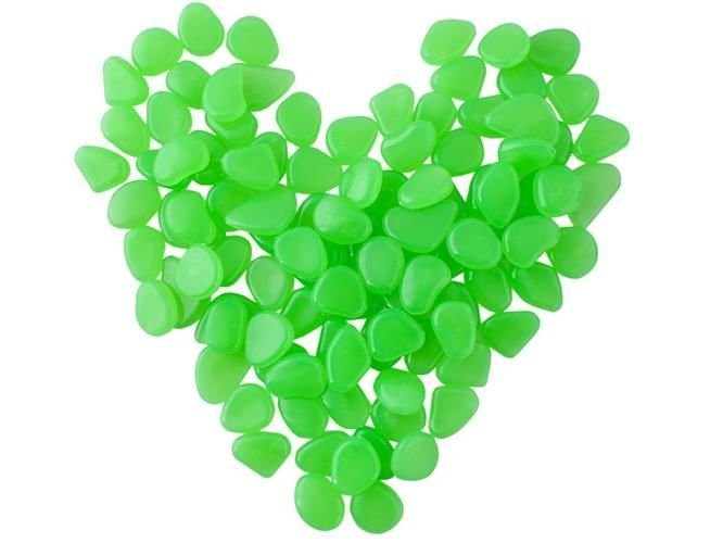 Glow in the Dark Pebbles Luminous Stones, 100 pcs Set, Green (2)