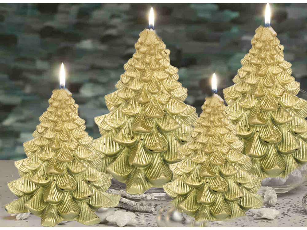 Christmas Tree Shaped Decorative Candle in a Gift Box, 8 cm (1)