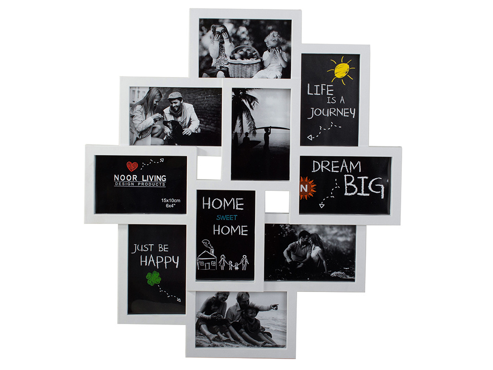 Large 3D Multi Photo Frame Collage for 10 Pictures 10x15cm, White (3)